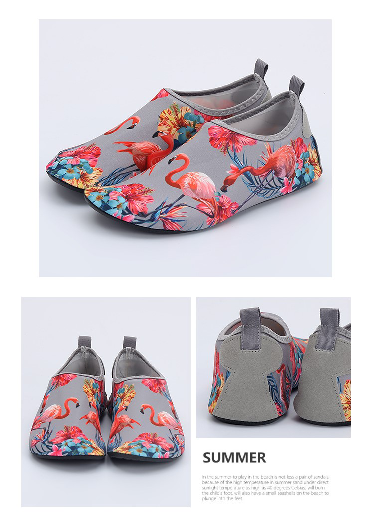 Giày đi biển nữ họa tiết hồng hạc - Woman water beach shoes - SA054-09