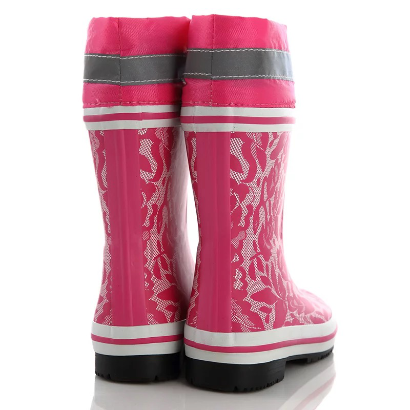 Ủng cao su họa tiết ren hồng - Rubber rainboots for kid - SB026