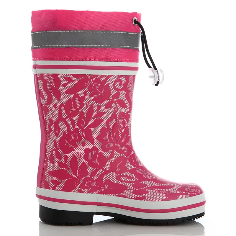 Ủng cao su họa tiết ren hồng - Rubber rainboots for kid - SB026