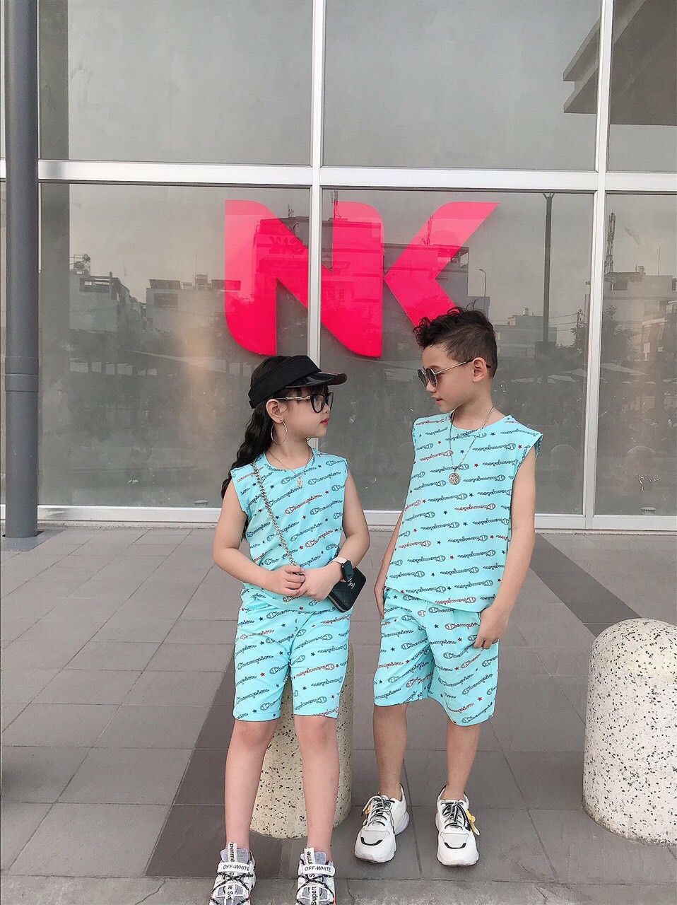 Đồ bộ cọc tay chữ 2 bé