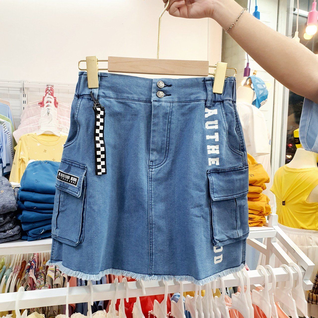 Chân váy jean cho tuổi teen túi hộp thời trang