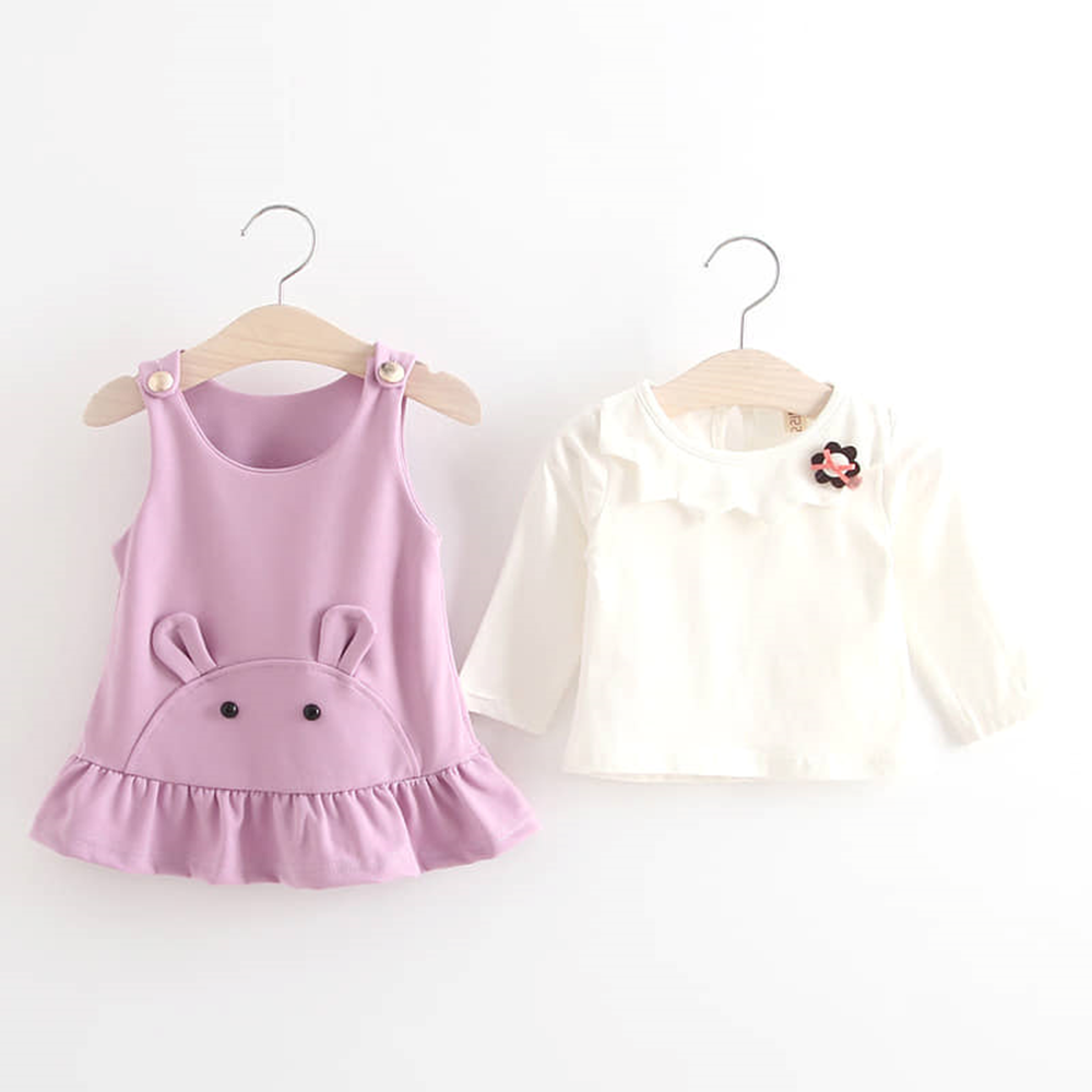 Set yếm nhí dài tay bé gái