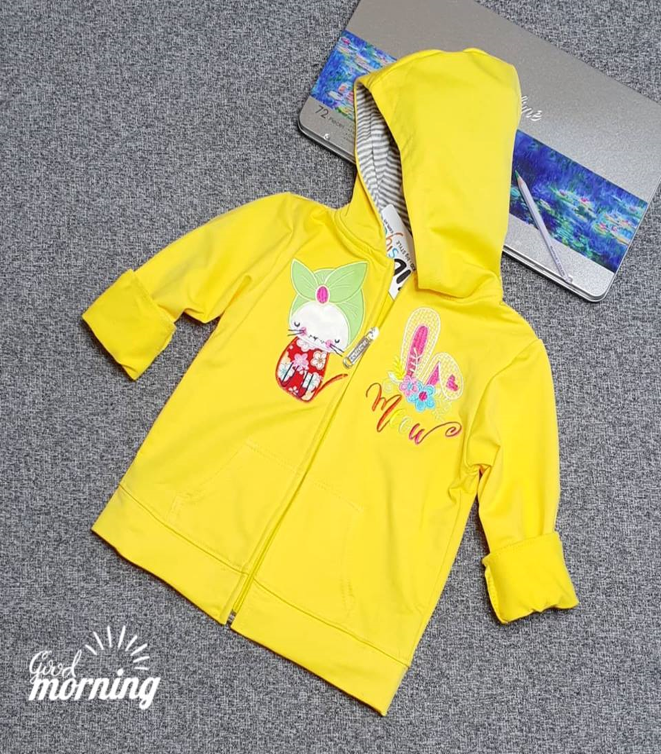 Áo khoác thun cotton bé gái