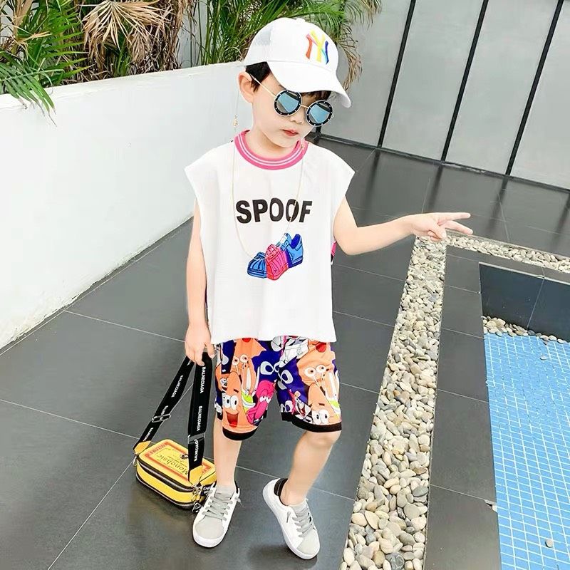 Bộ thun cọc tay Spoof bé trai