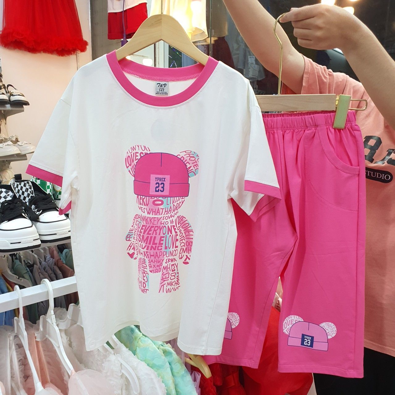 Đồ bộ lửng thun cotton cho bé gái từ 30-55kg