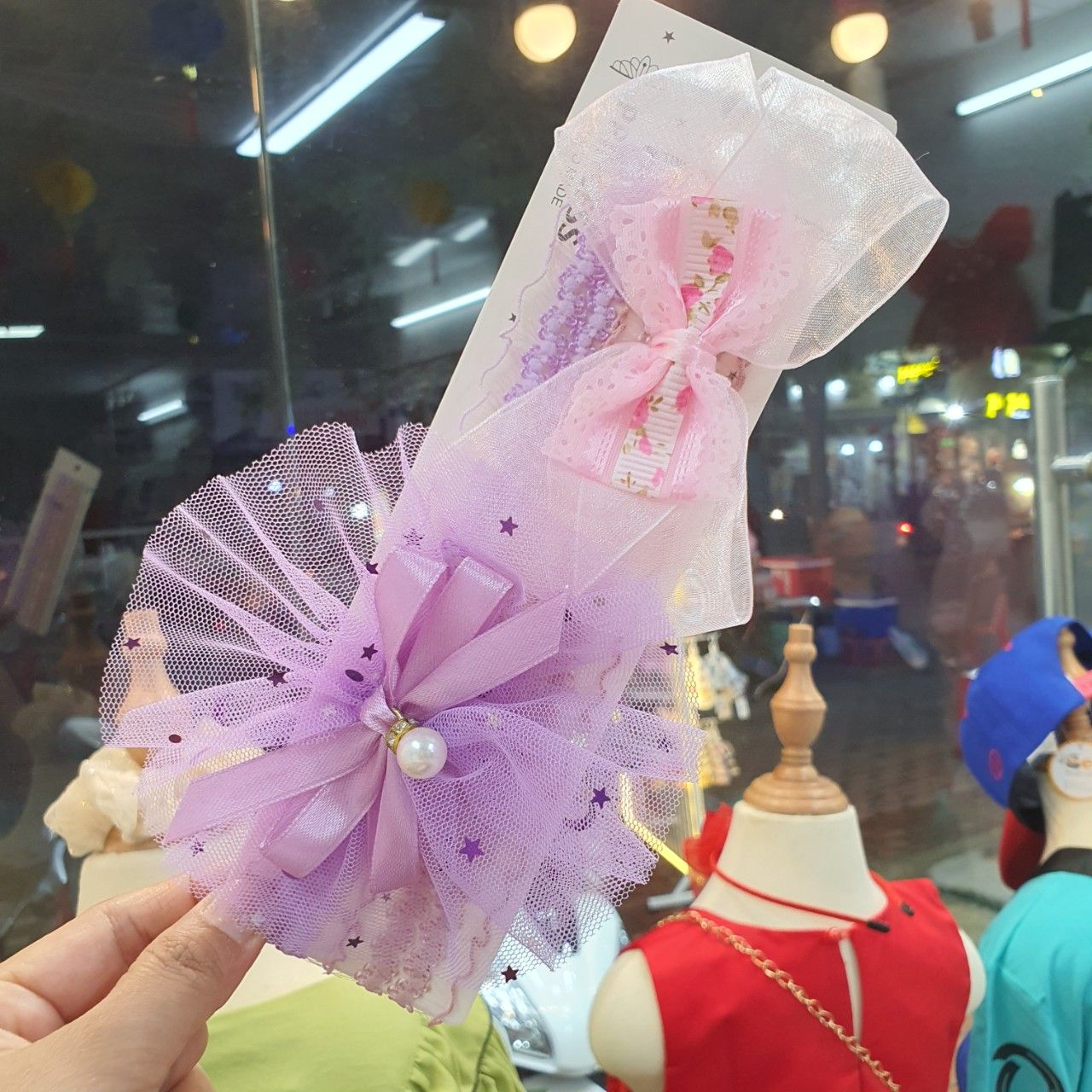Set 2 băng đô nơ cho bé sơ sinh từ 0 đến 2 tuổi