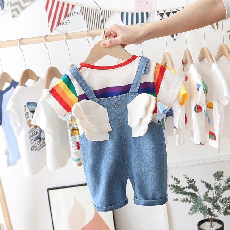 Set yếm jean cánh tiên bé trai và bé gái