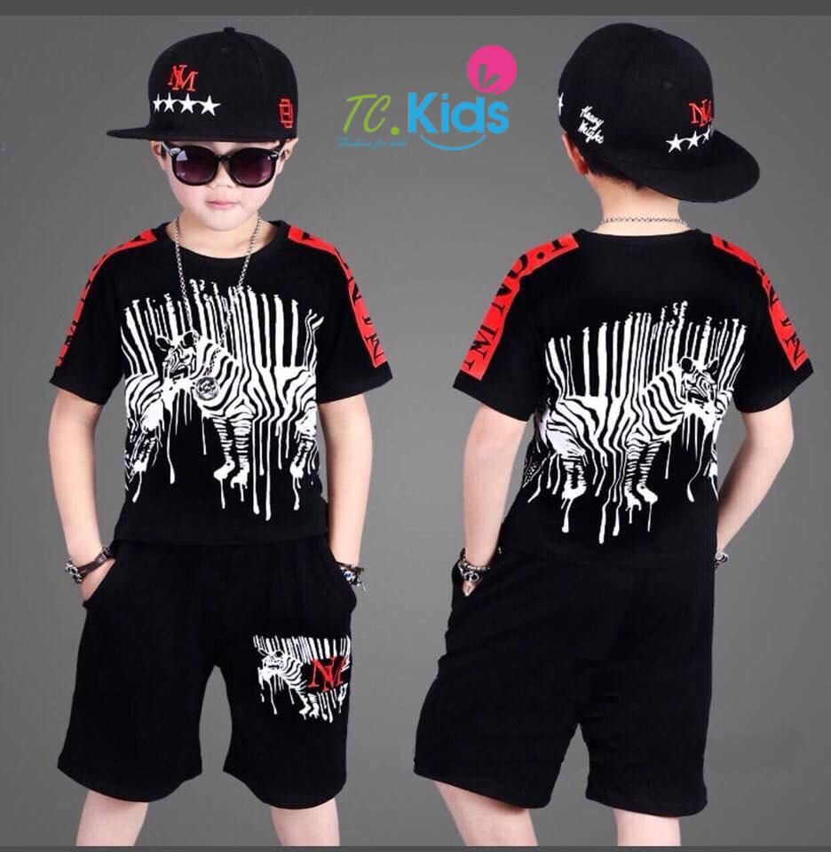 Bộ thun ngựa vằn bé trai