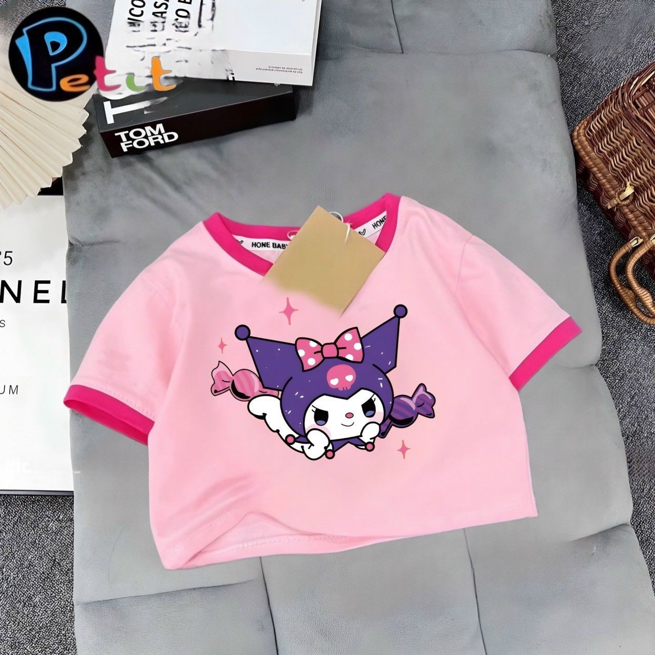 Áo thun croptop in hình Kuromi cực xinh