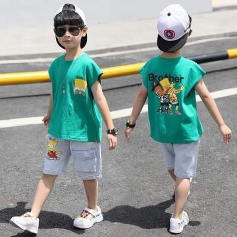 Set jean cọc tay bé trai
