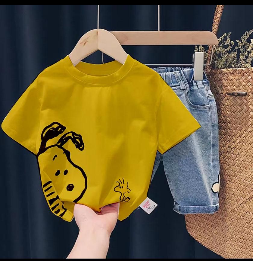 Set jean lửng chó vàng