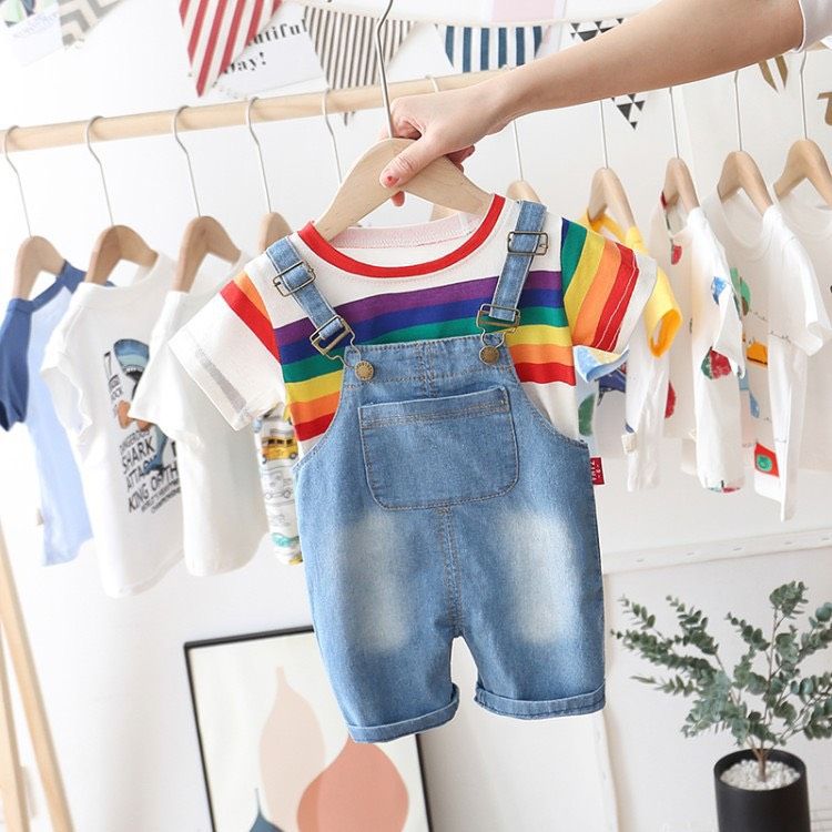Set yếm jean cánh tiên bé trai và bé gái