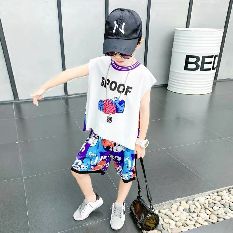 Bộ thun cọc tay Spoof bé trai