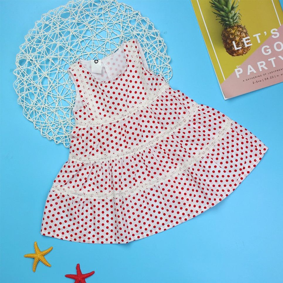 Đầm babydoll chấm bi bé gái