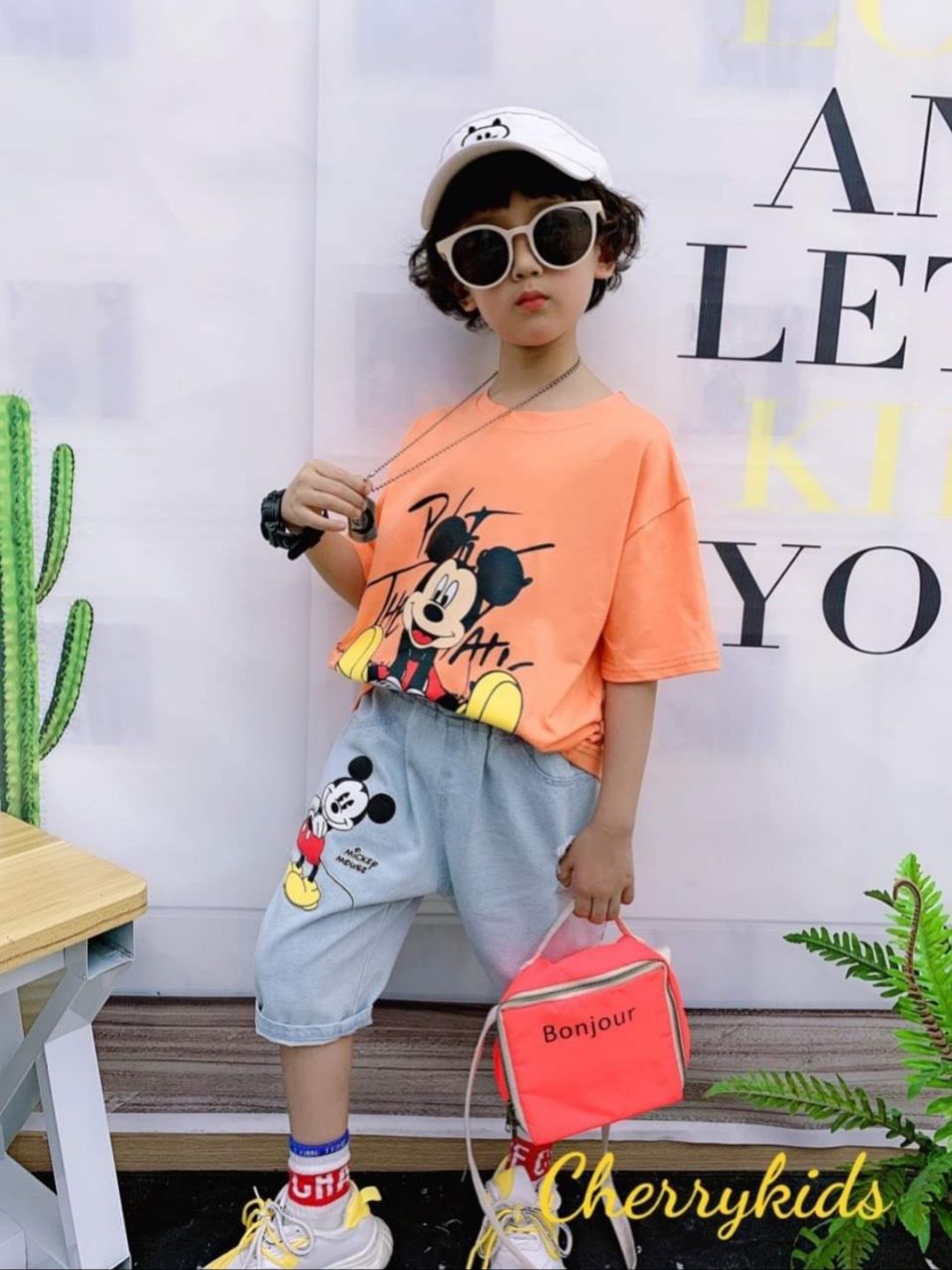 Set Jean Mickey bé gái