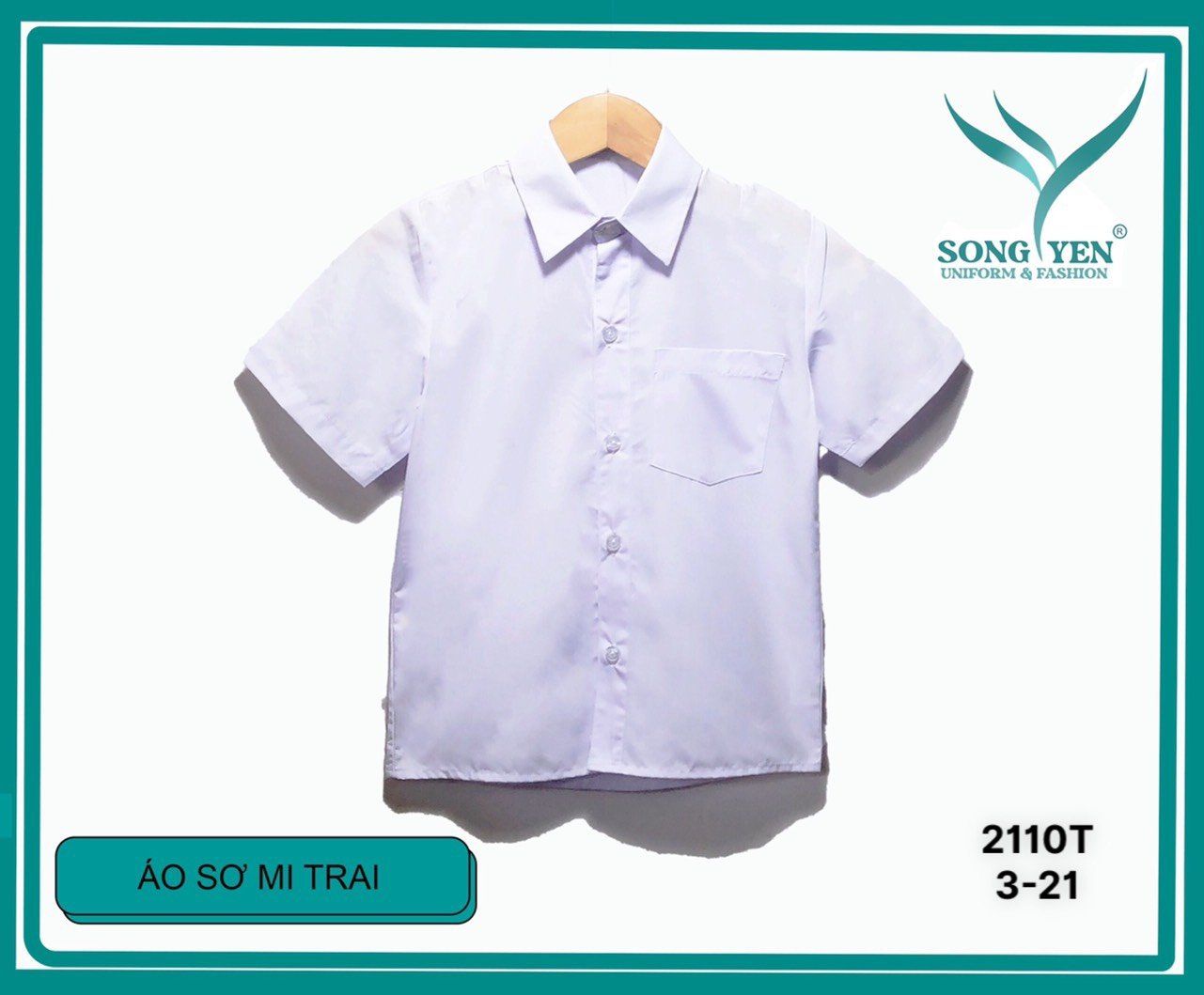 Áo sơ mi đồng phục học sinh nam túi bên 2110