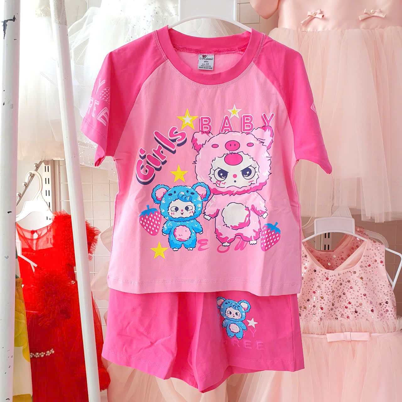 DB09 _ Đồ bộ đùi Baby three cho bé gái chất cotton mềm mát DB09_ Beekids