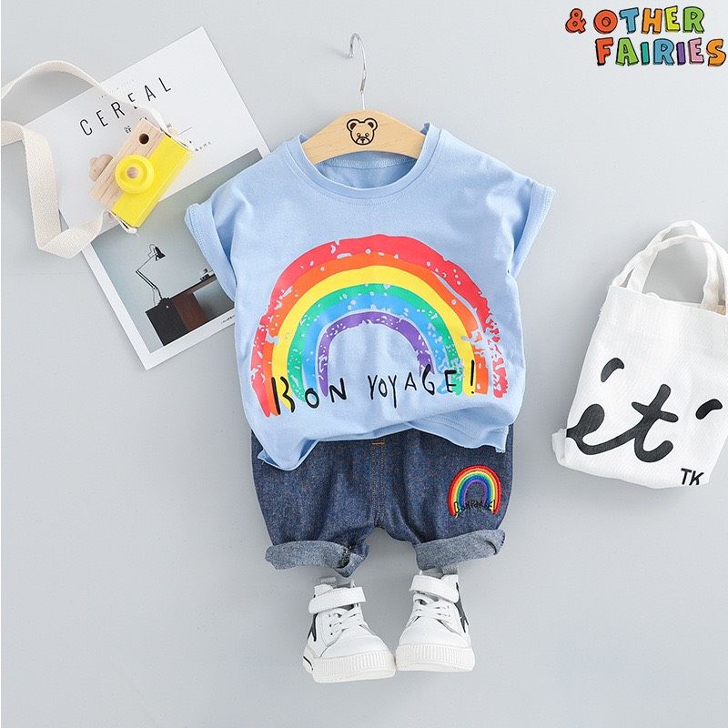 Set áo cầu vồng bé trai