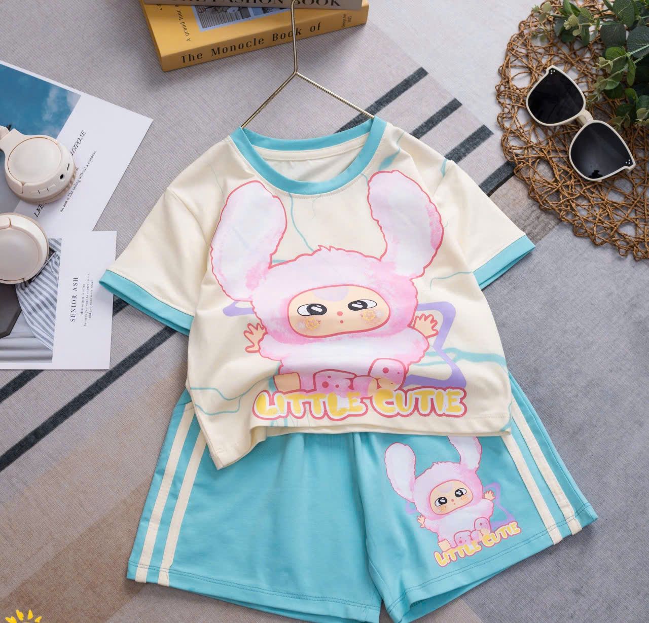 DB20 _ Đồ bộ đùi bé gái màu loang họa tiết baby three xinh xắn _ Beekids