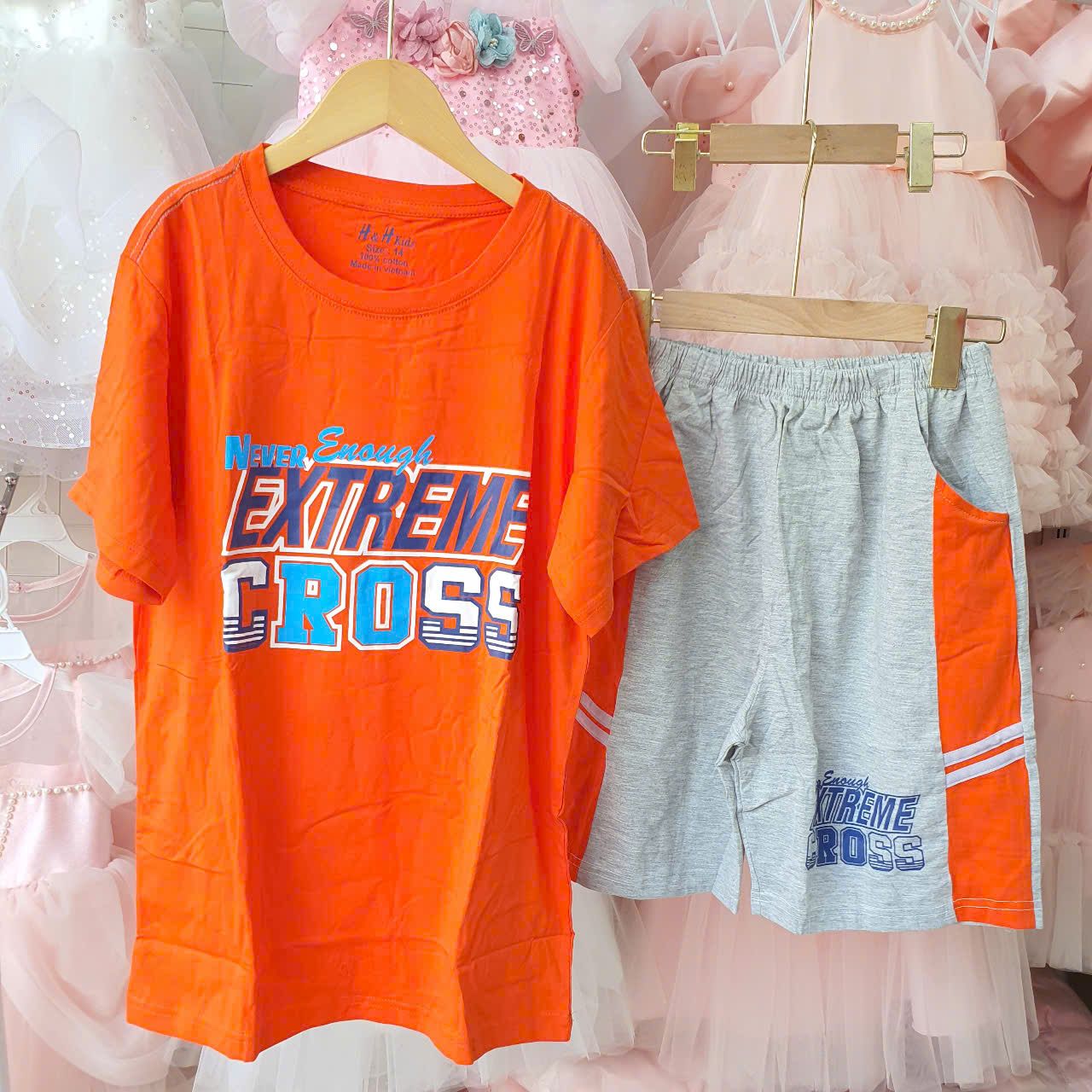 DB24 _ Đồ bộ thun cotton bé trai túi hộp in chữ Shirt siêu ngầu_ Beekids