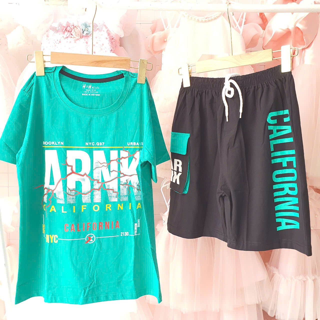 DB30 _ Bộ thun lửng bé trai từ 33kg đến 60kg in chữ ARNK sành điệu _ Beekids