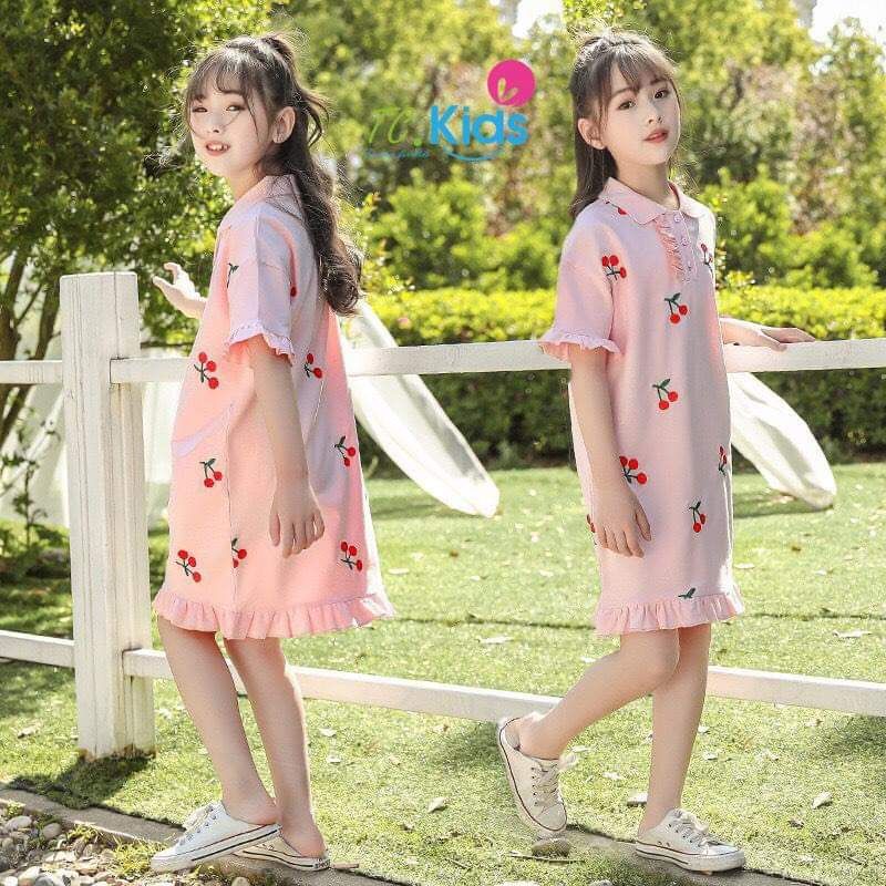Đầm cherry bé gái