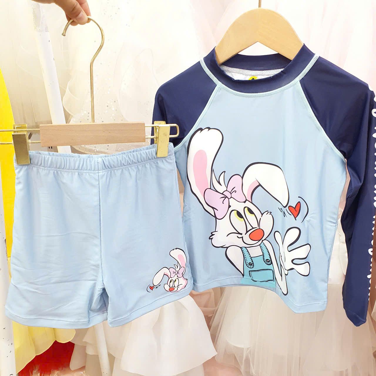 BB11 _ Đồ bơi dài tay bé trai họa tiết thỏ dễ thương _ Beekids