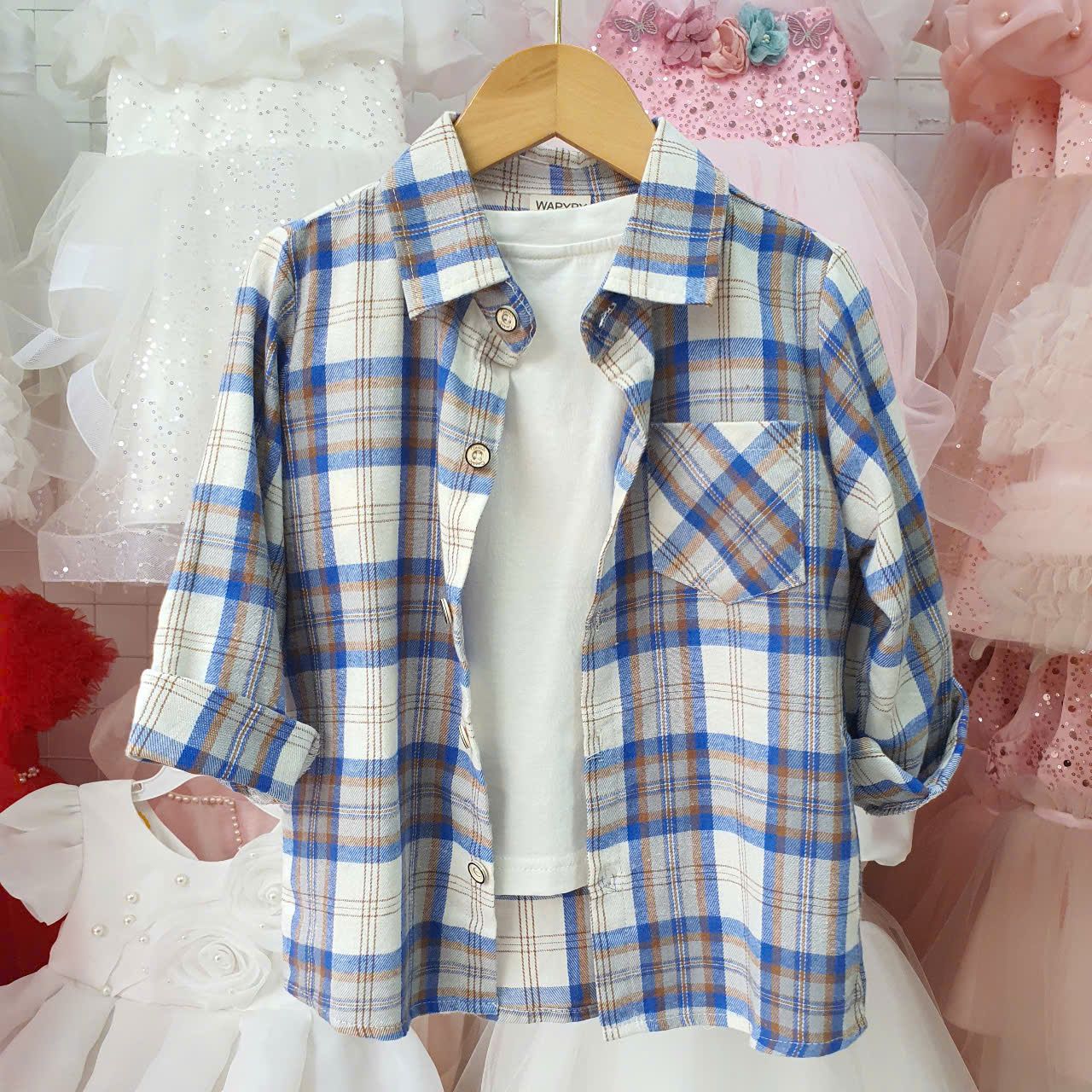 A31 _ Áo sơ mi kẻ caro dài tay cho bé phong cách năng động thời trang _ Beekids