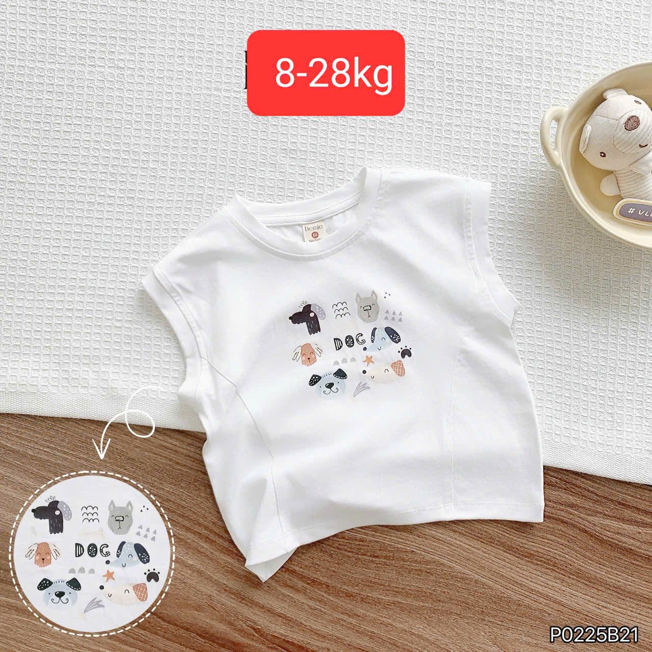 A32 _ Áo thun sát nách cho bé họa tiết các chú cún đáng yêu _ Beekids