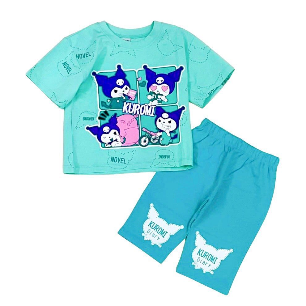 Đồ bộ lửng thun cotton bé gái họa tiết Kuromi (18-55kg)