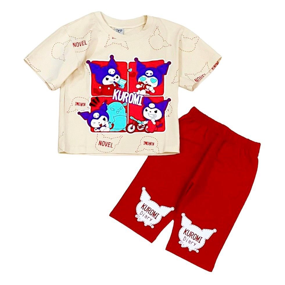 Đồ bộ lửng thun cotton bé gái họa tiết Kuromi (18-55kg)