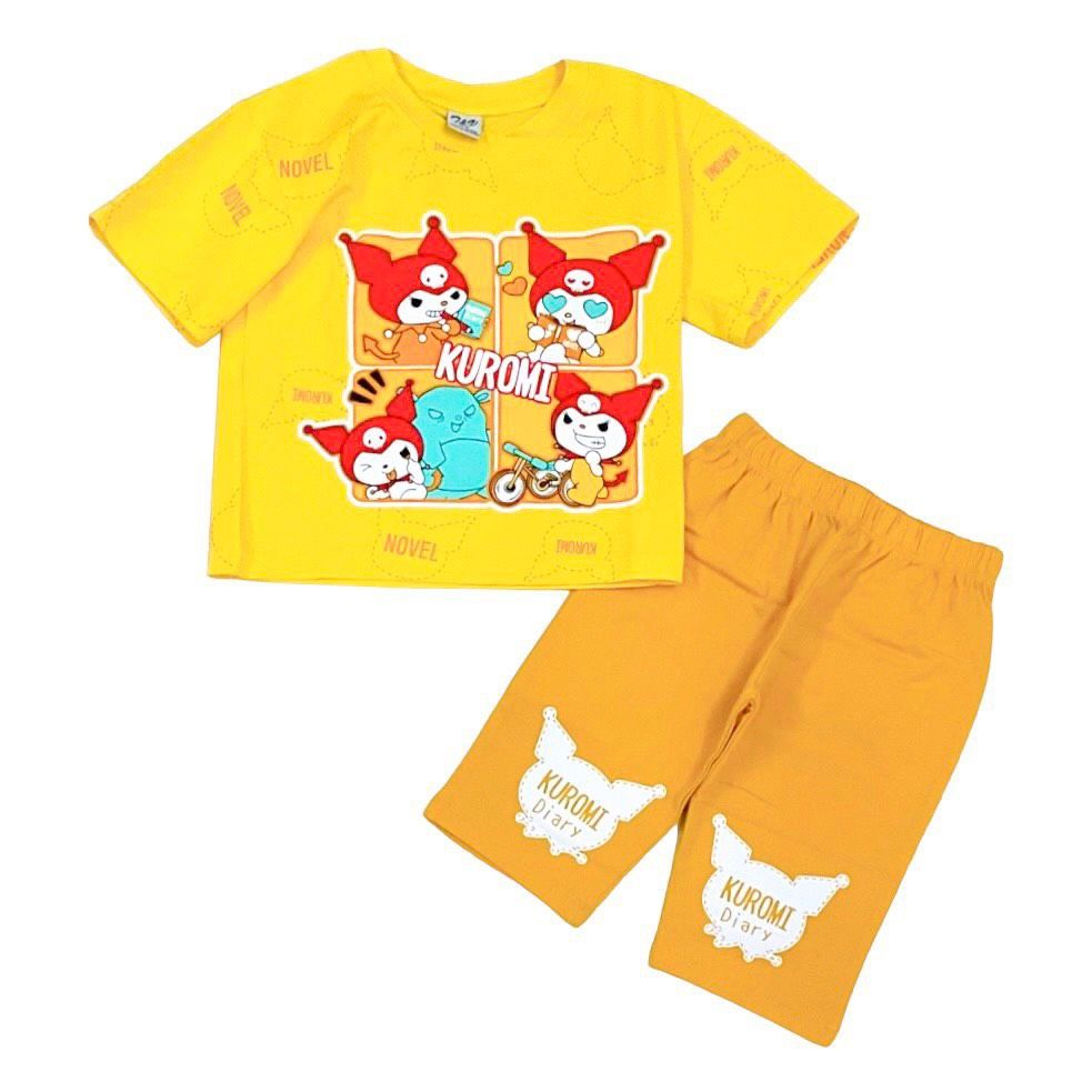 Đồ bộ lửng thun cotton bé gái họa tiết Kuromi (18-55kg)