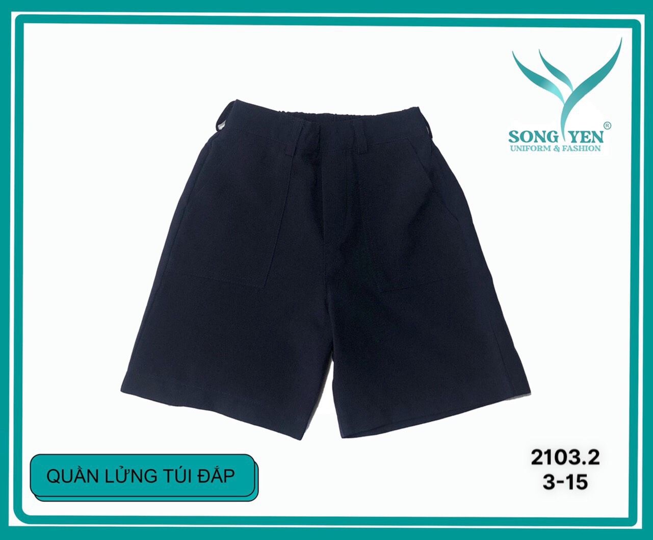 Quần ngắn đồng phục học sinh nam lưng thun 2103