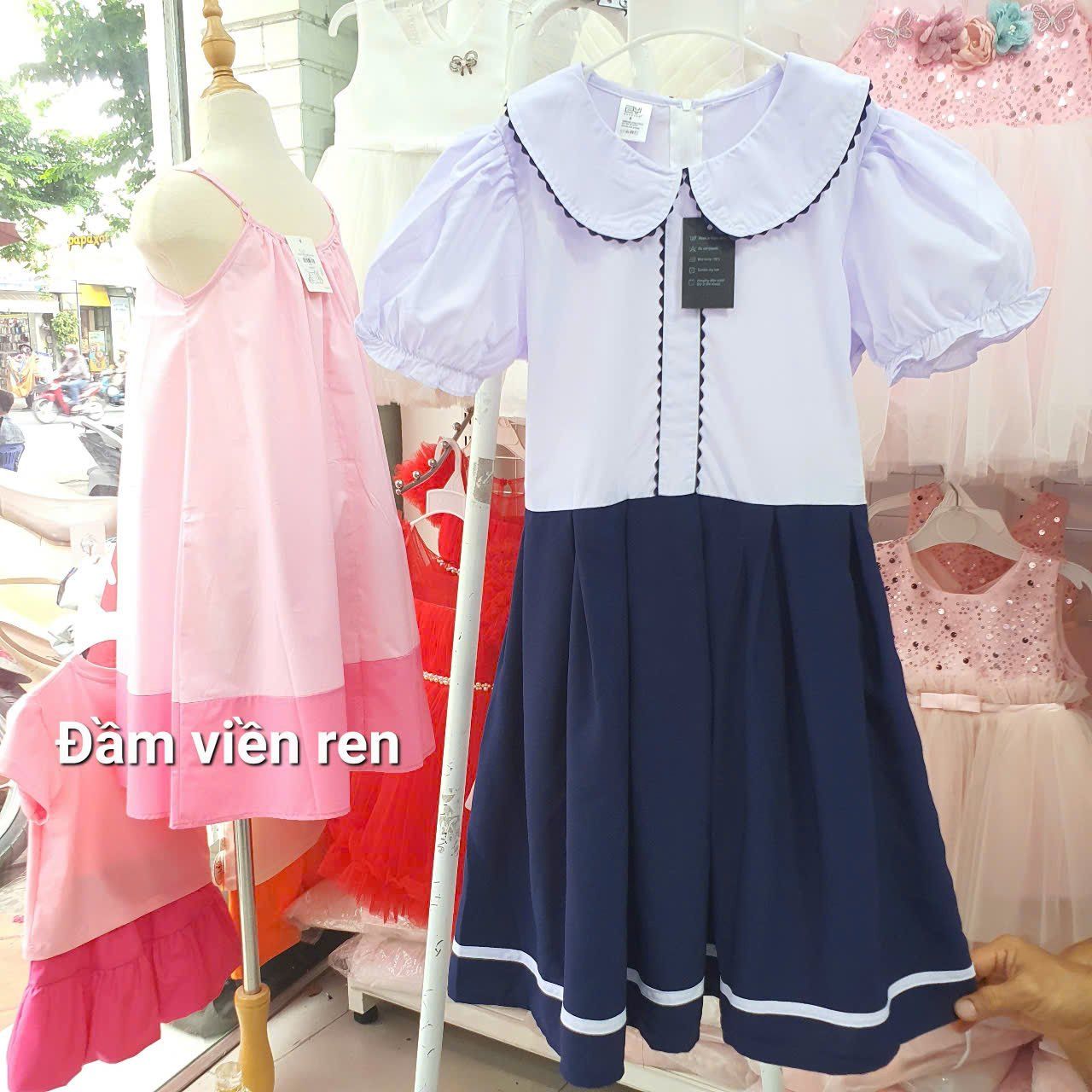 HSV01 _ Đầm học sinh bé gái tiểu học chất mềm mát _ Beekids