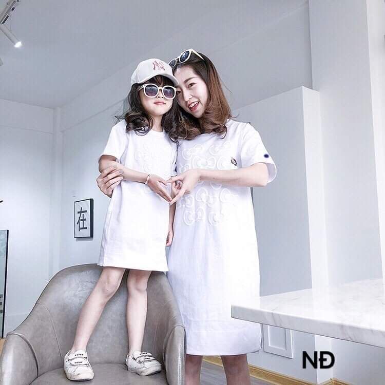 Đầm suông cotton bé gái