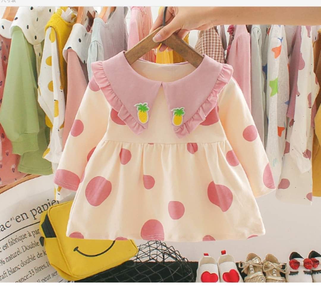 Đầm babydoll chấm bi bé gái