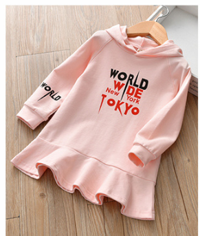 Đầm Hoodie nón tay dài bé gái