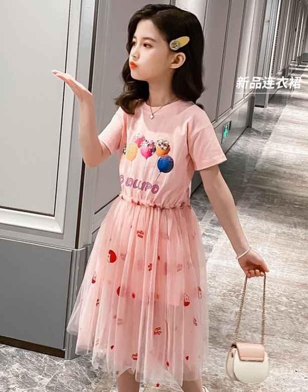 Đầm bong bóng phối ren bé gái