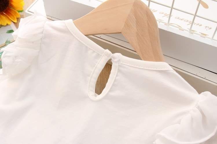 Set váy ren hoa hướng dương xinh xắn cho bé gái