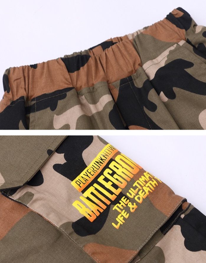Set áo thun xanh quần kaki lính bé trai