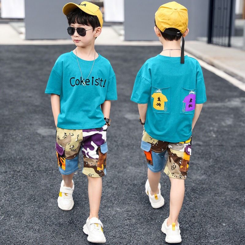 Set áo thun quần kaki nhiều màu bé trai