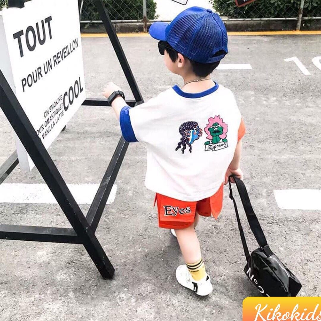 Bộ thun túi hộp hoạt hình bé trai