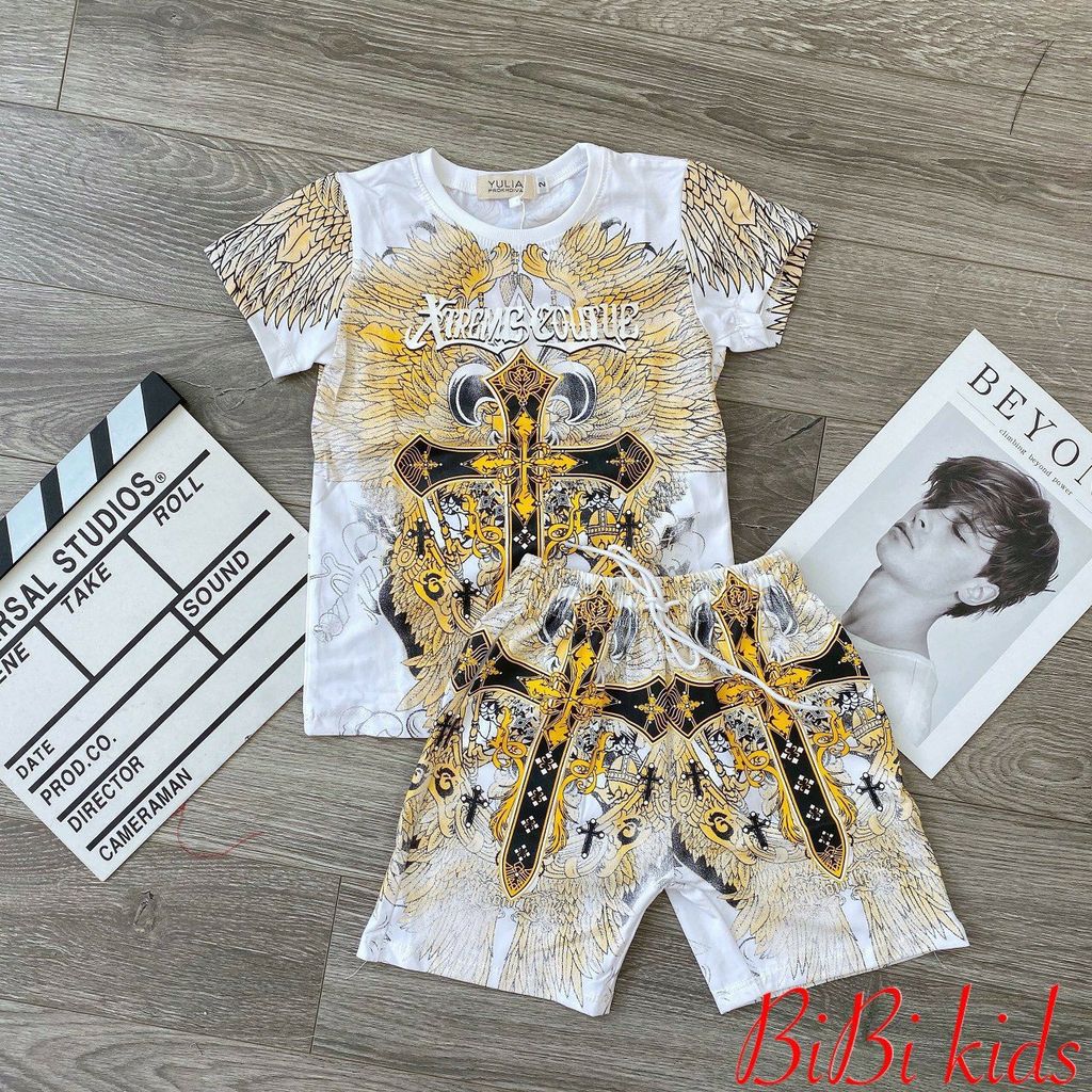 Bộ thun in cây kiếm bé trai