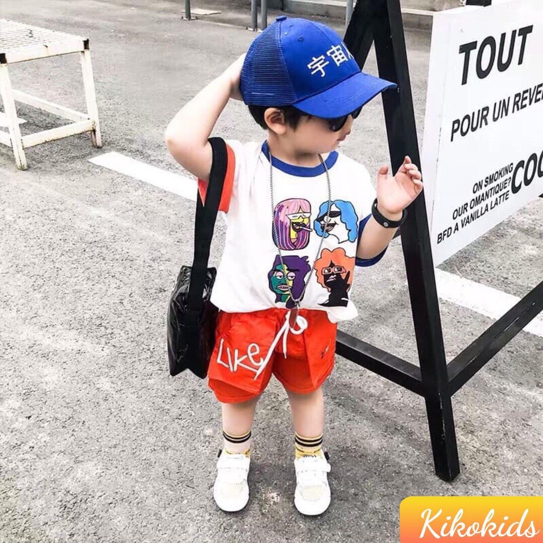 Bộ thun túi hộp hoạt hình bé trai