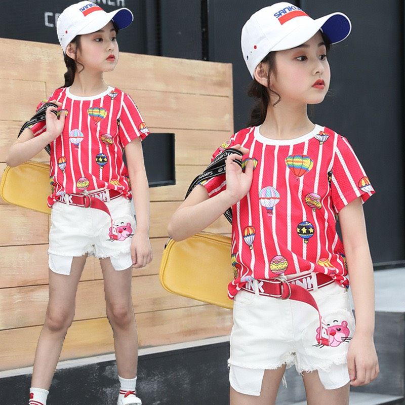 Set quần short áo thun bé gái