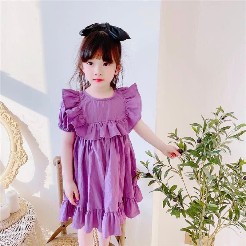 Đầm tím công chúa bé gái