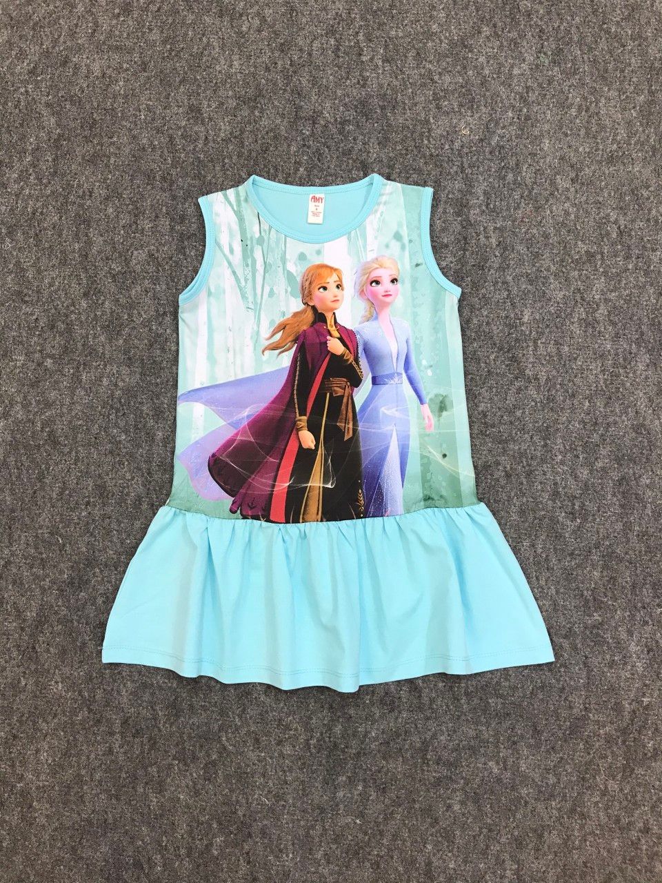 Đầm Elsa thun cotton cho bé gái