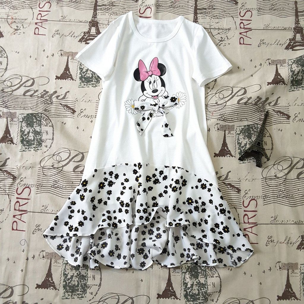 Đầm Mickey chấm bi bé gái