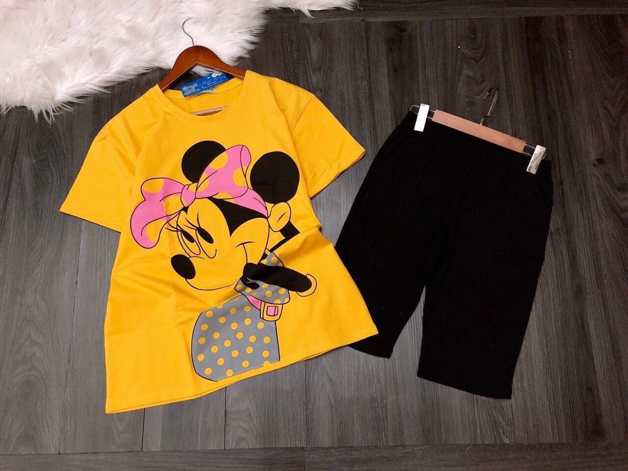 Bộ thun lửng Mickey bé gái