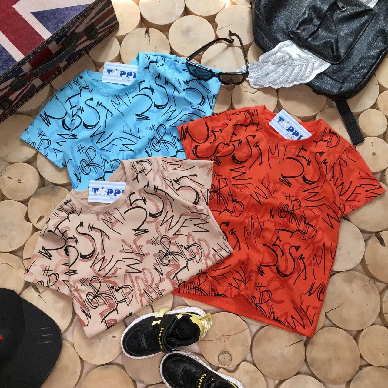 Áo thun cotton họa tiết cho bé trai